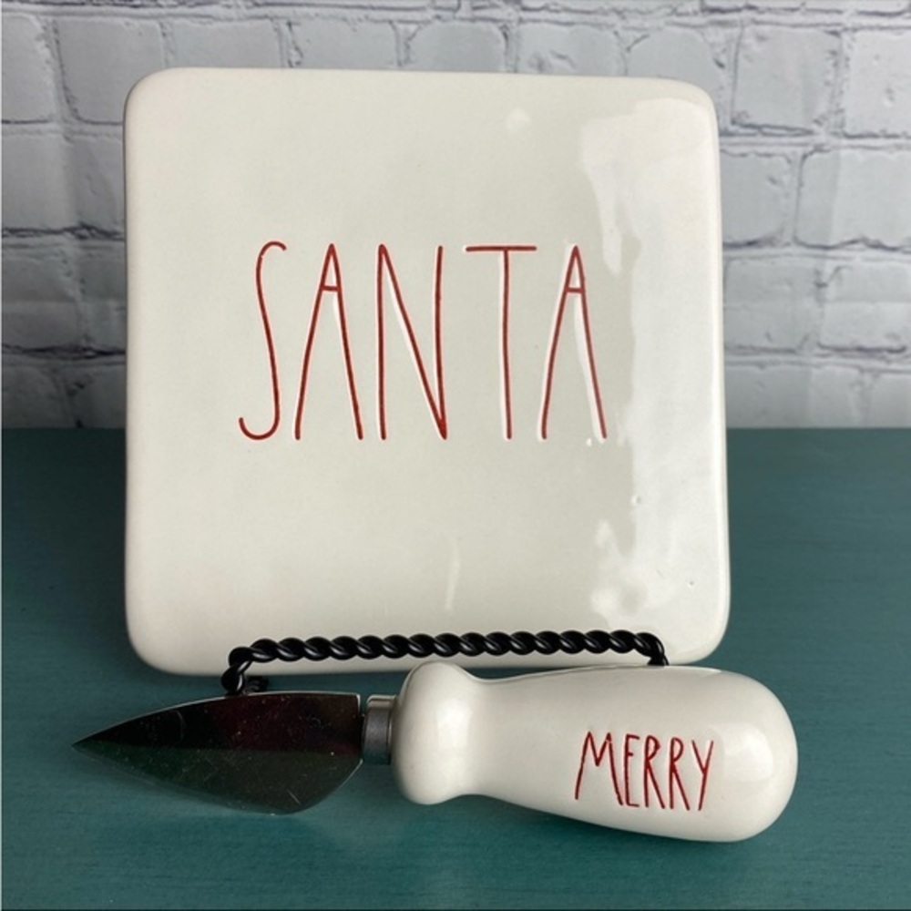 Rae dunn Santa cheese plate Christmas